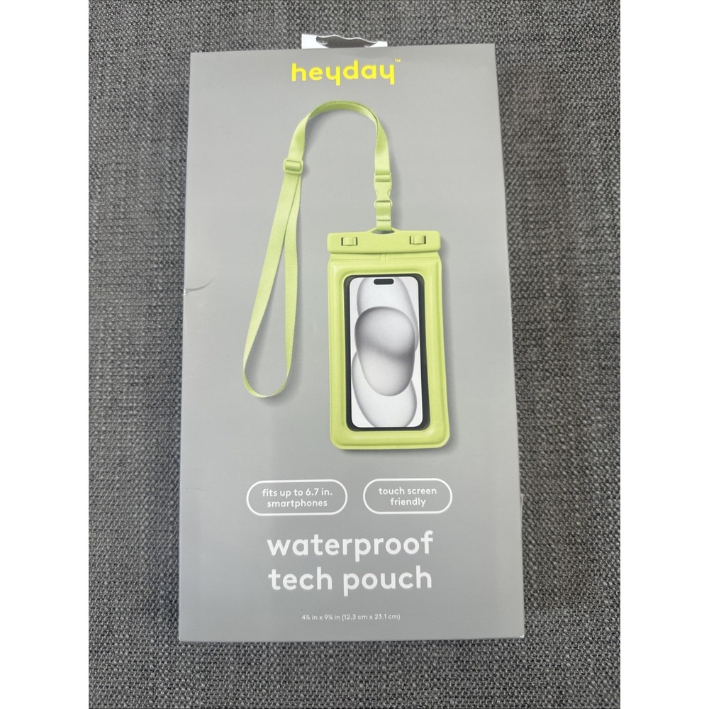 Heyday Waterproof  green Tech Pouch for 6.7" Smartphones, Touch Screen, Strap